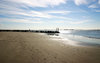 beach, with some ships