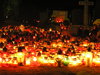 Candles on a cementary