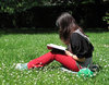 reading outdoors