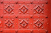 Red metal flowers texture