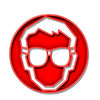 Face with safety lenses 4
