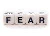 Word FEAR on the dices