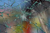 Glass broken by hammer