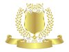 Gold Shield White Ribbon