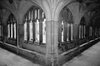 Abbey cloisters in black and w