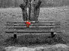 bench and wreath