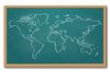 World map on a chalkboard