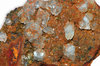 Adamite with calcite on limoni