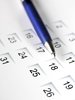 Pen on calendar