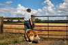 Farmer and dog