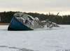 Frozen wreck