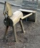 wooden pony on a playground