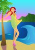 Girl and a palm tree