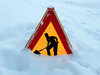 A sign in the snow