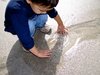 hands in water