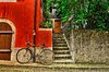 Bike next to a wall