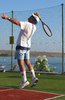 playing tennis