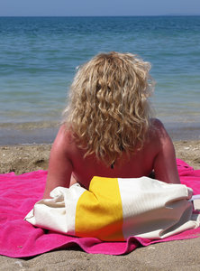 blond on the beach