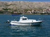 anchored motorboat