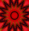 radiating red and black