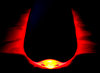 fiery light from below