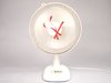 White fan with red ribbons