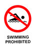 no swimming