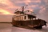 Old ferry in sunset - HDR