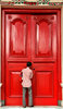 big red doors