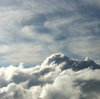 between the clouds