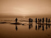 sepia sunset silhouettes