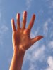 hand and sky