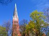 red brick church building