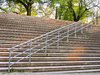stair with diagonal handrail
