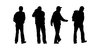 People walk talk photographing