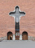 Cross in the church's wall