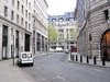 Street bend with bollards