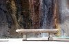 Park bench & waterfall