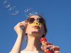 blowing bubbles