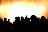Crowd in front of stage light