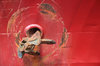 Rusty red ship