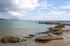 Coastline with fisherman