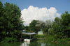 Big clouds and blue sky over t