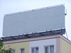 A billboard on a roof