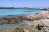 Rocky coast, blue water