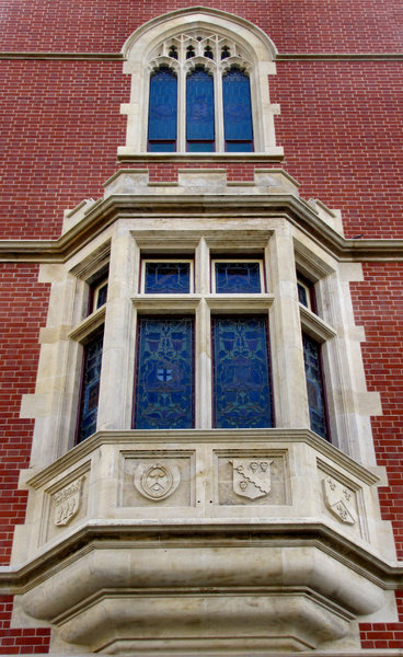 castellated-style building4: historic castellated-styled university building arched windows