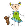 Girl with teddy bear