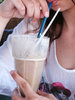 drinking ice coffee