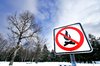 Winter Campfire Warning Sign