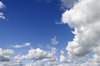 Blue gap among clouds